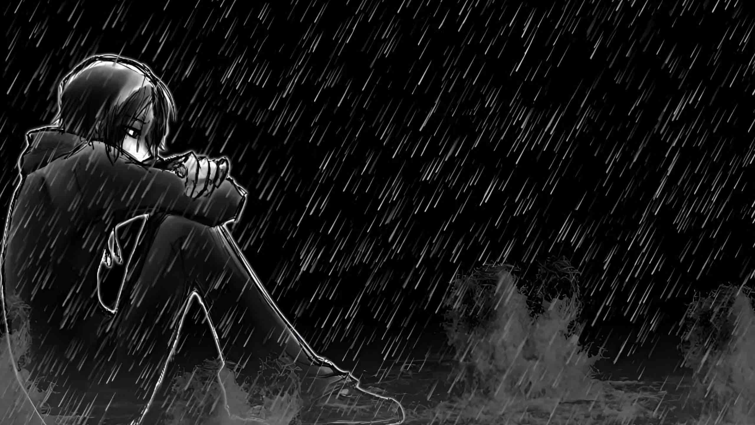 Ảnh Anime Nam Buồn ĐEN TRẮNG