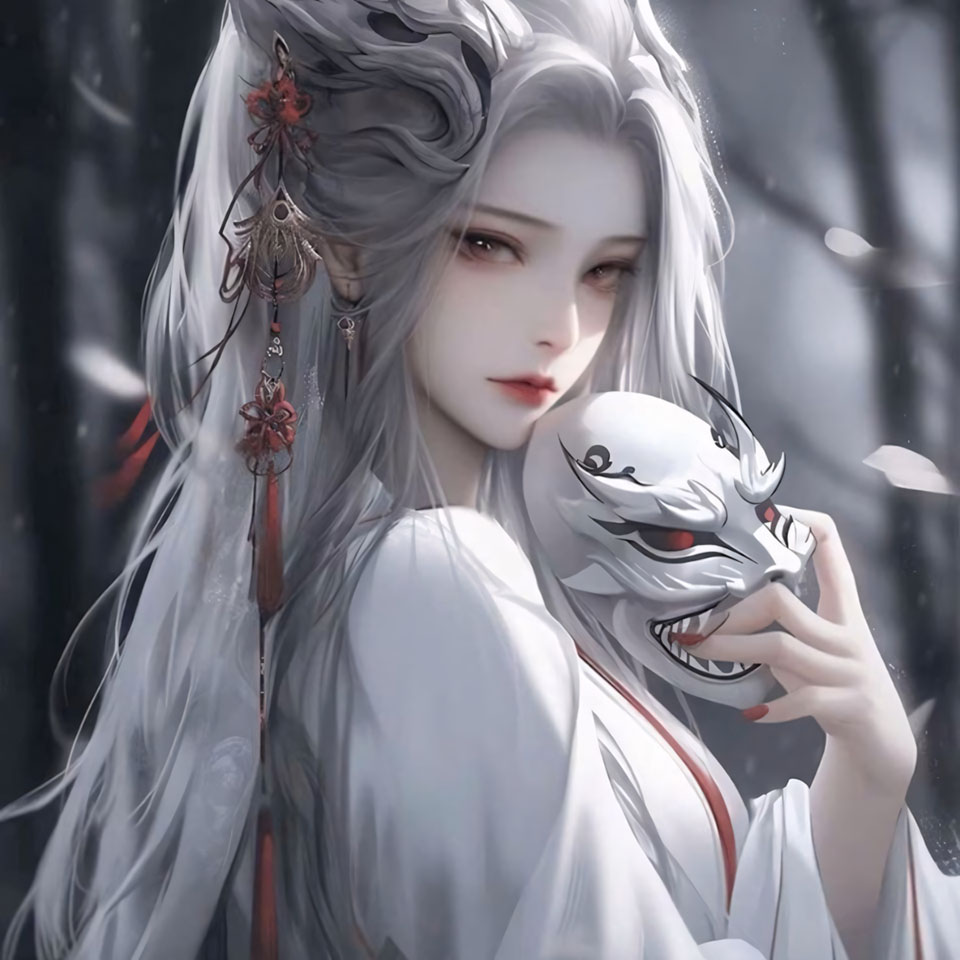 Avatar anh anime co trang nu buon 960px 960px avatar 5